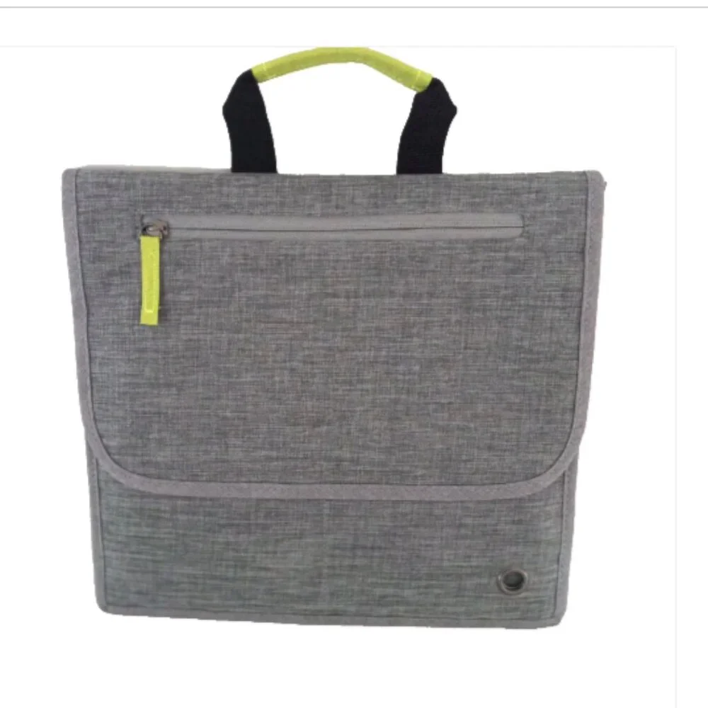 So Mine Travel Organizer Carry Case Ash Gray Lime Tablet Device Bag New NIP